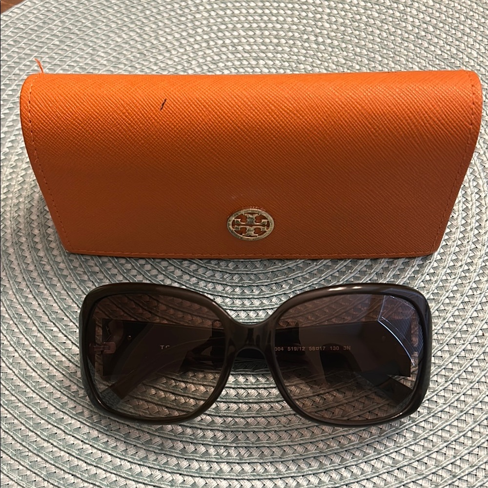 Tory Burch Black Sunglasses with Orange Case